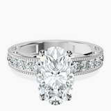 18kt White Gold Regalia Milgrain Lab Diamond Ring front image