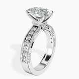 18kt White Gold Regalia Milgrain Lab Diamond Ring standing product image one
