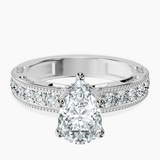 18kt White Gold Regalia Milgrain Lab Diamond Ring front image