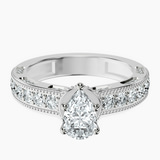 10kt White Gold Regalia Milgrain Lab Diamond Ring front image