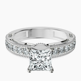 Platinum Regalia Milgrain Lab Diamond Ring front image