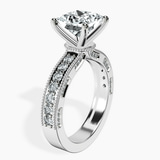 Platinum Regalia Milgrain Lab Diamond Ring standing product image one