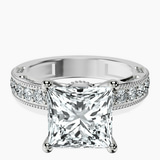 18kt White Gold Regalia Milgrain Lab Diamond Ring front image