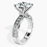 18kt White Gold Regalia Milgrain Lab Diamond Ring standing product image one