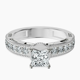 Platinum Regalia Milgrain Lab Diamond Ring front image