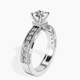 Platinum Regalia Milgrain Lab Diamond Ring standing product image one