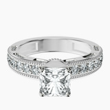 Platinum Regalia Milgrain Lab Diamond Ring front image