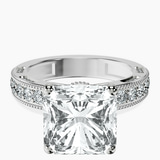 10kt White Gold Regalia Milgrain Lab Diamond Ring front image