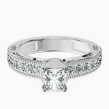 18kt White Gold Regalia Milgrain Lab Diamond Ring front image