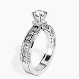 18kt White Gold Regalia Milgrain Lab Diamond Ring standing product image one