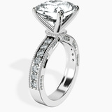 Platinum Regalia Milgrain Lab Diamond Ring standing product image one