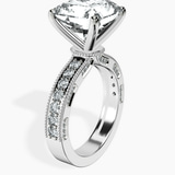14kt White Gold Regalia Milgrain Lab Diamond Ring standing product image one