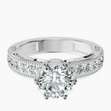 Platinum Regalia Milgrain Lab Diamond Ring front image