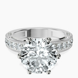 18kt White Gold Regalia Milgrain Lab Diamond Ring front image