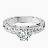 Platinum Regalia Milgrain Lab Diamond Ring front image