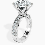 Platinum Regalia Milgrain Lab Diamond Ring standing product image one
