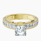 18kt Yellow Gold Regalia Milgrain Lab Diamond Ring front image
