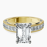 18kt Yellow Gold Regalia Milgrain Lab Diamond Ring front image
