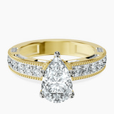 18kt Yellow Gold Regalia Milgrain Lab Diamond Ring front image