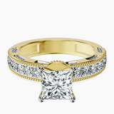 18kt Yellow Gold Regalia Milgrain Lab Diamond Ring front image