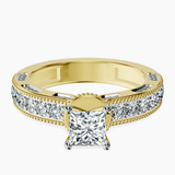 18kt Yellow Gold Regalia Milgrain Lab Diamond Ring front image