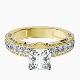 18kt Yellow Gold Regalia Milgrain Lab Diamond Ring front image