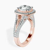 14kt Rose Gold Opulenté Antique Halo Lab Diamond Ring standing product image one