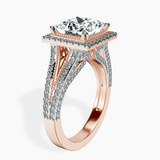 18kt Rose Gold Opulenté Antique Halo Lab Diamond Ring standing product image one