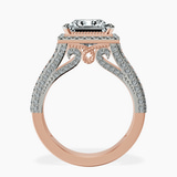 18kt Rose Gold Opulenté Antique Halo Lab Diamond Ring side right image one