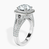Platinum Opulenté Antique Halo Lab Diamond Ring standing product image one