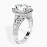 Platinum Opulenté Antique Halo Lab Diamond Ring standing product image one