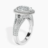 14ct White Gold Opulenté Antique Halo Lab Diamond Ring standing product image one