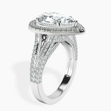 Platinum Opulenté Antique Halo Lab Diamond Ring standing product image one