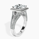10kt White Gold Opulenté Antique Halo Lab Diamond Ring standing product image one