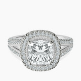 Platinum Opulenté Antique Halo Lab Diamond Ring front image