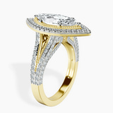 14ct Yellow Gold Opulenté Antique Halo Lab Diamond Ring standing product image one