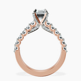 10kt Rose Gold Austria Cathedral Lab Diamond Ring side right image one