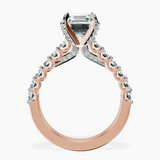 10kt Rose Gold Austria Cathedral Lab Diamond Ring side right image one