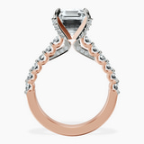 10kt Rose Gold Austria Cathedral Lab Diamond Ring side right image one