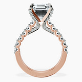 10kt Rose Gold Austria Cathedral Lab Diamond Ring side right image one