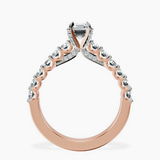 10kt Rose Gold Austria Cathedral Lab Diamond Ring side right image one