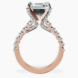 10kt Rose Gold Austria Cathedral Lab Diamond Ring side right image one