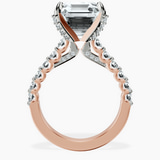 10kt Rose Gold Austria Cathedral Lab Diamond Ring side right image one