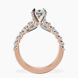 10kt Rose Gold Austria Cathedral Lab Diamond Ring side right image one