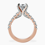 10kt Rose Gold Austria Cathedral Lab Diamond Ring side right image one