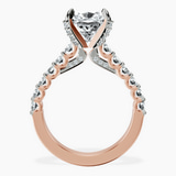 10kt Rose Gold Austria Cathedral Lab Diamond Ring side right image one