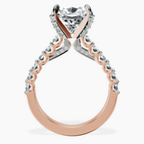 10kt Rose Gold Austria Cathedral Lab Diamond Ring side right image one