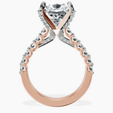10kt Rose Gold Austria Cathedral Lab Diamond Ring side right image one
