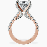10kt Rose Gold Austria Cathedral Lab Diamond Ring side right image one