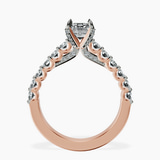 10kt Rose Gold Austria Cathedral Lab Diamond Ring side right image one